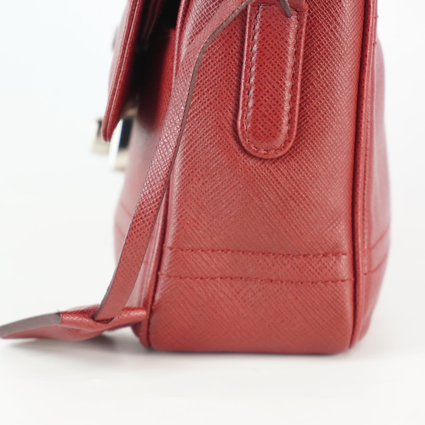 Prada Saffiano Lux Sound Shoulder Bag SHW  Small