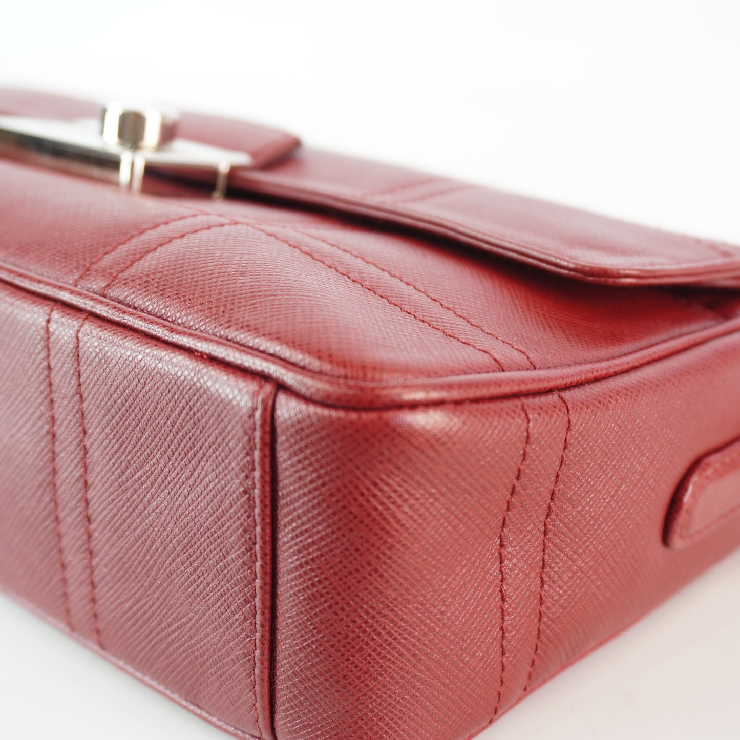 Prada Saffiano Lux Sound Shoulder Bag SHW  Small