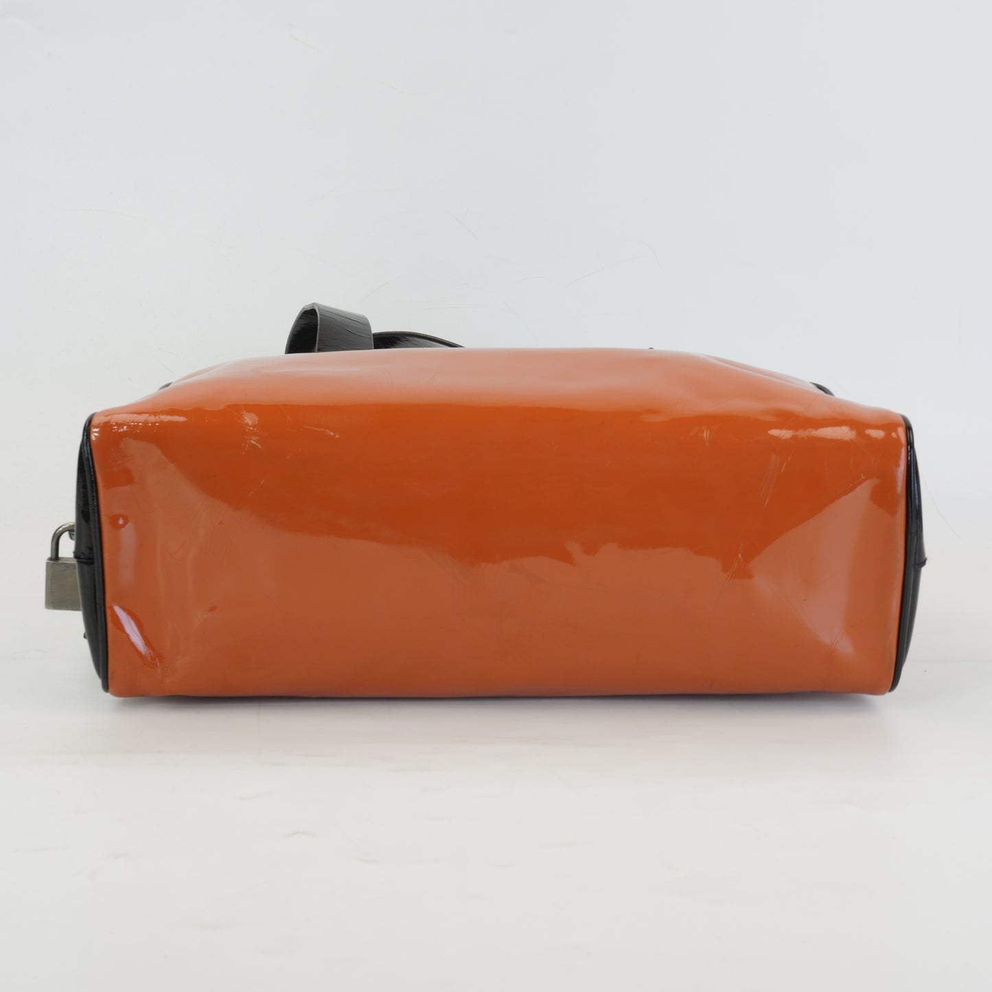 Prada Patent Bowling Bag Orange Medium