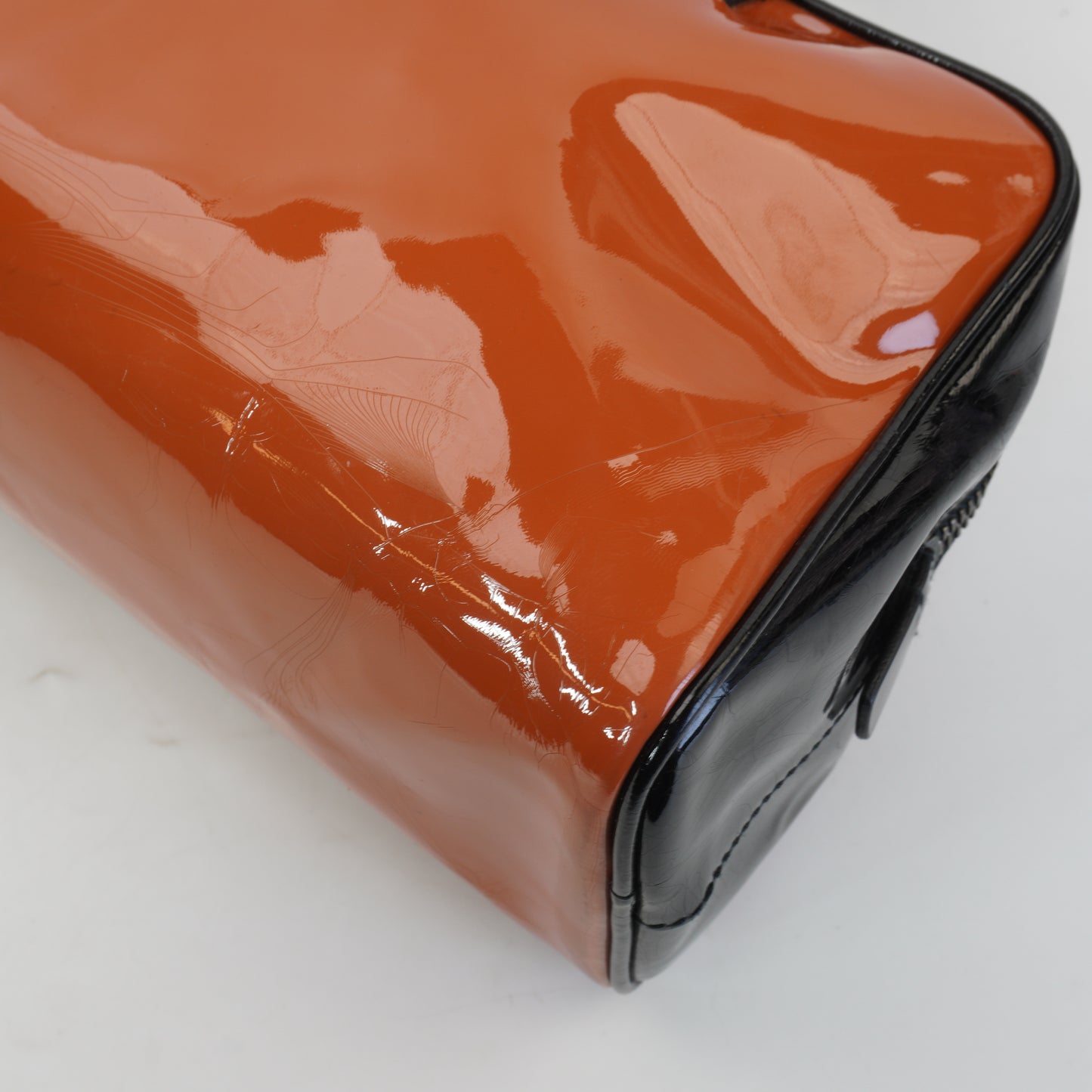 Prada Patent Bowling Bag Orange Medium