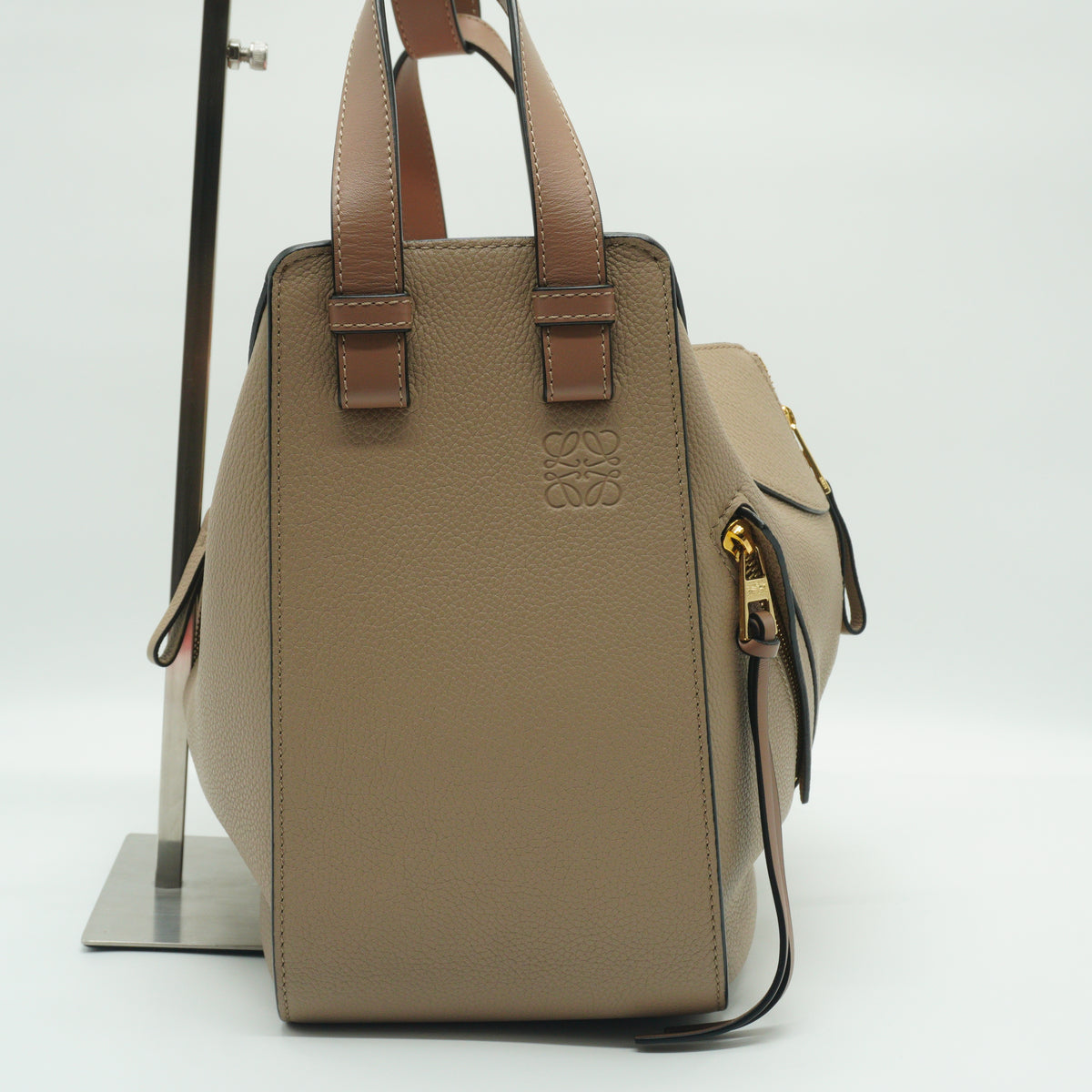 Loewe Hammock Calfskin Beige Medium GHW