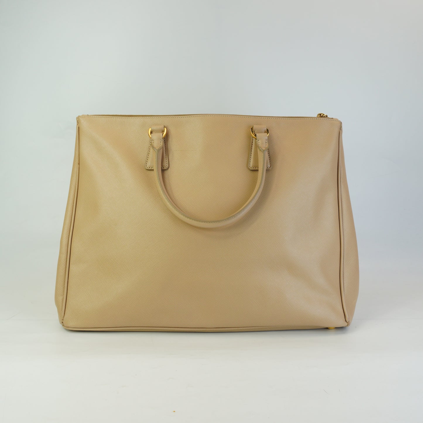 Prada Large Saffiano Lux Galleria Double Beige GHW