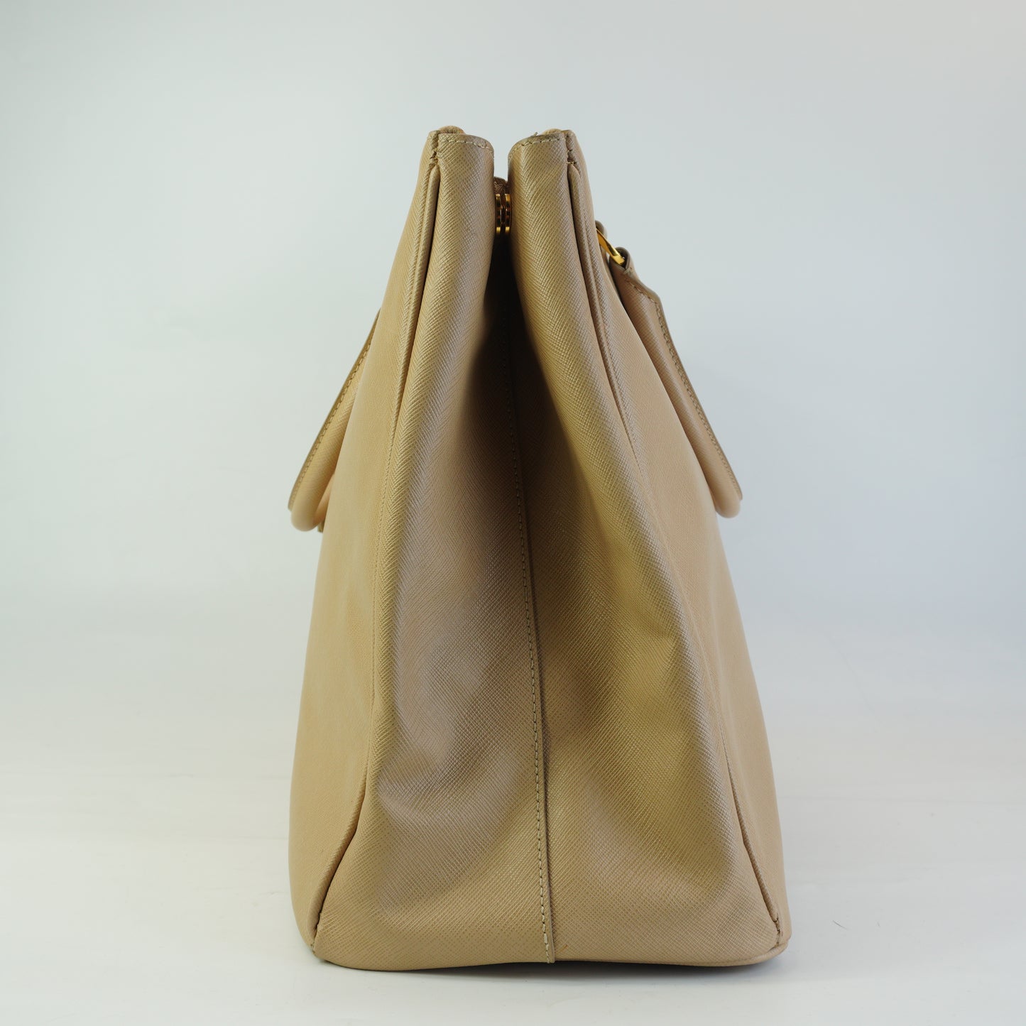 Prada Large Saffiano Lux Galleria Double Beige GHW