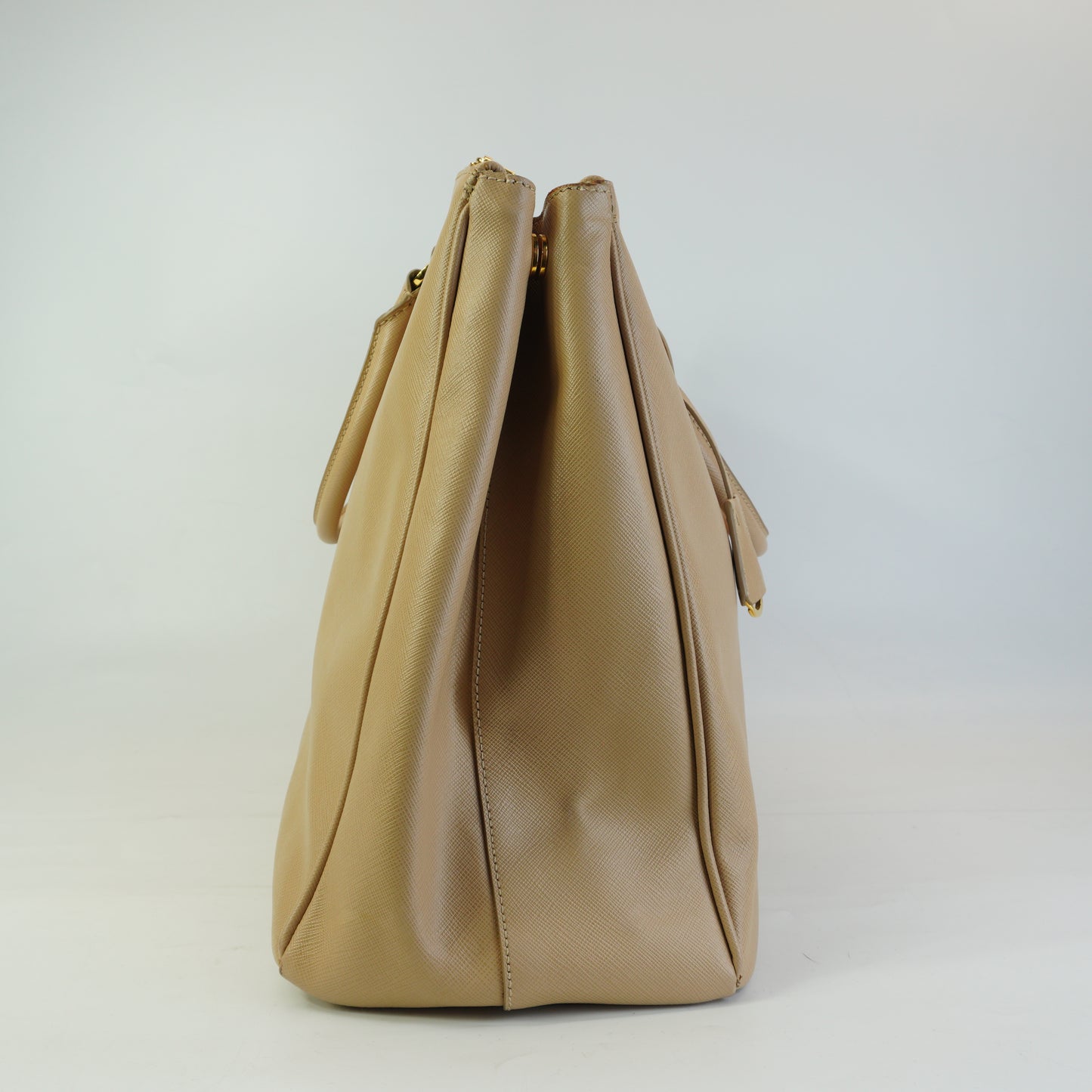 Prada Large Saffiano Lux Galleria Double Beige GHW