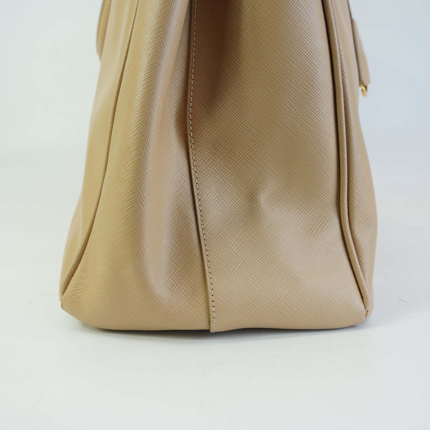 Prada Large Saffiano Lux Galleria Double Beige GHW