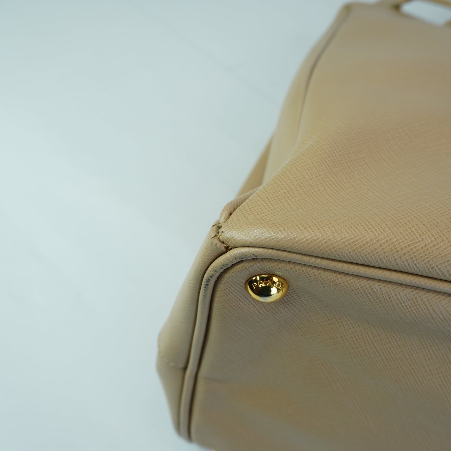 Prada Large Saffiano Lux Galleria Double Beige GHW
