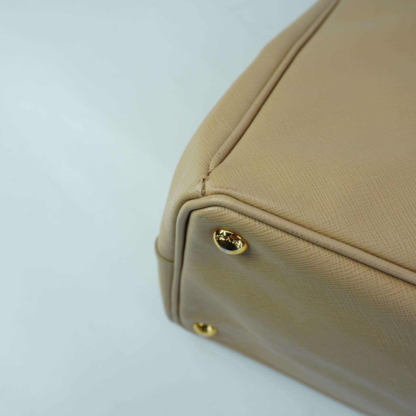 Prada Large Saffiano Lux Galleria Double Beige GHW
