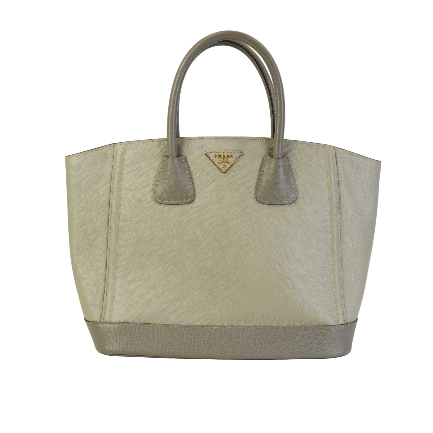 Prada Saffiano Lux Shopping Tote Bag Beige Medium GHW