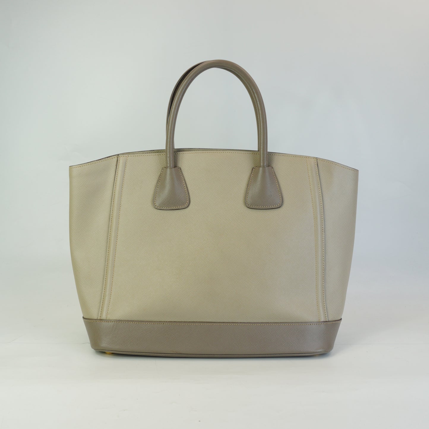Prada Saffiano Lux Shopping Tote Bag Beige Medium GHW