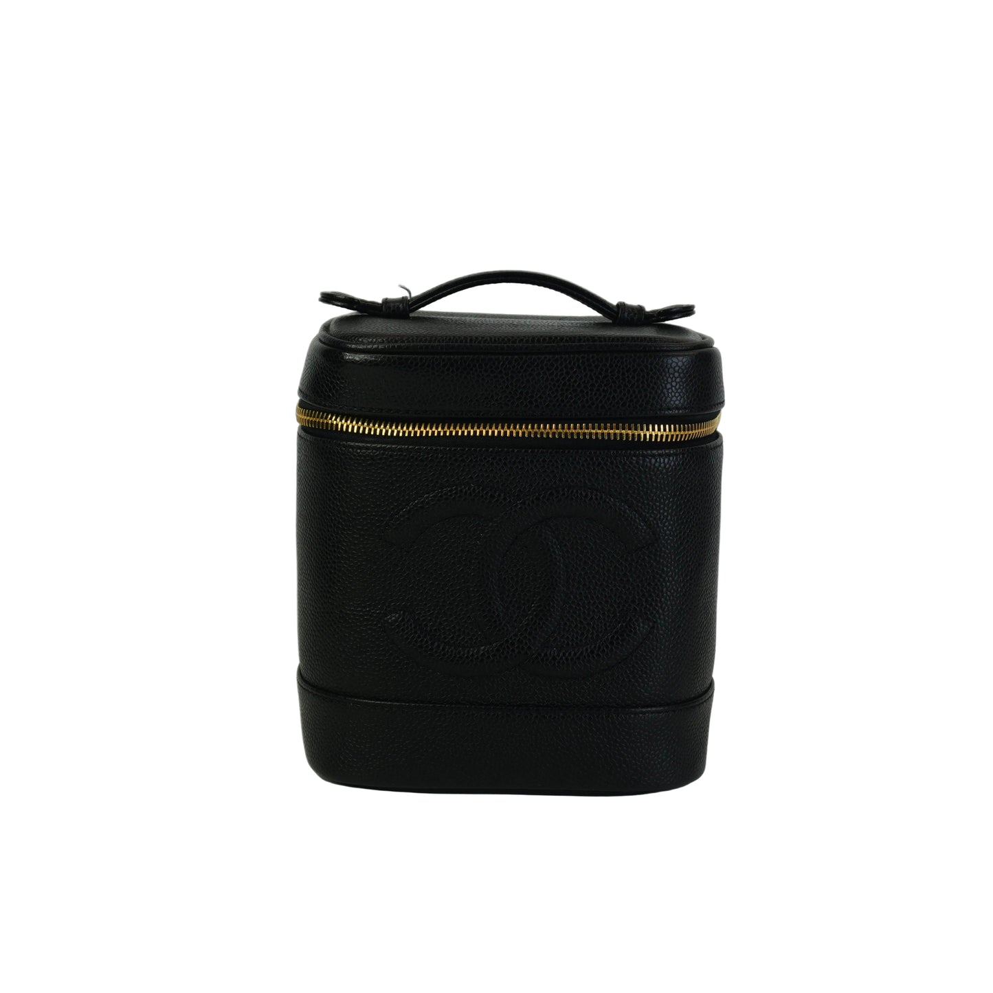 Chanel Timeless Caviar Leather Vertical Vanity Caseb Black Small