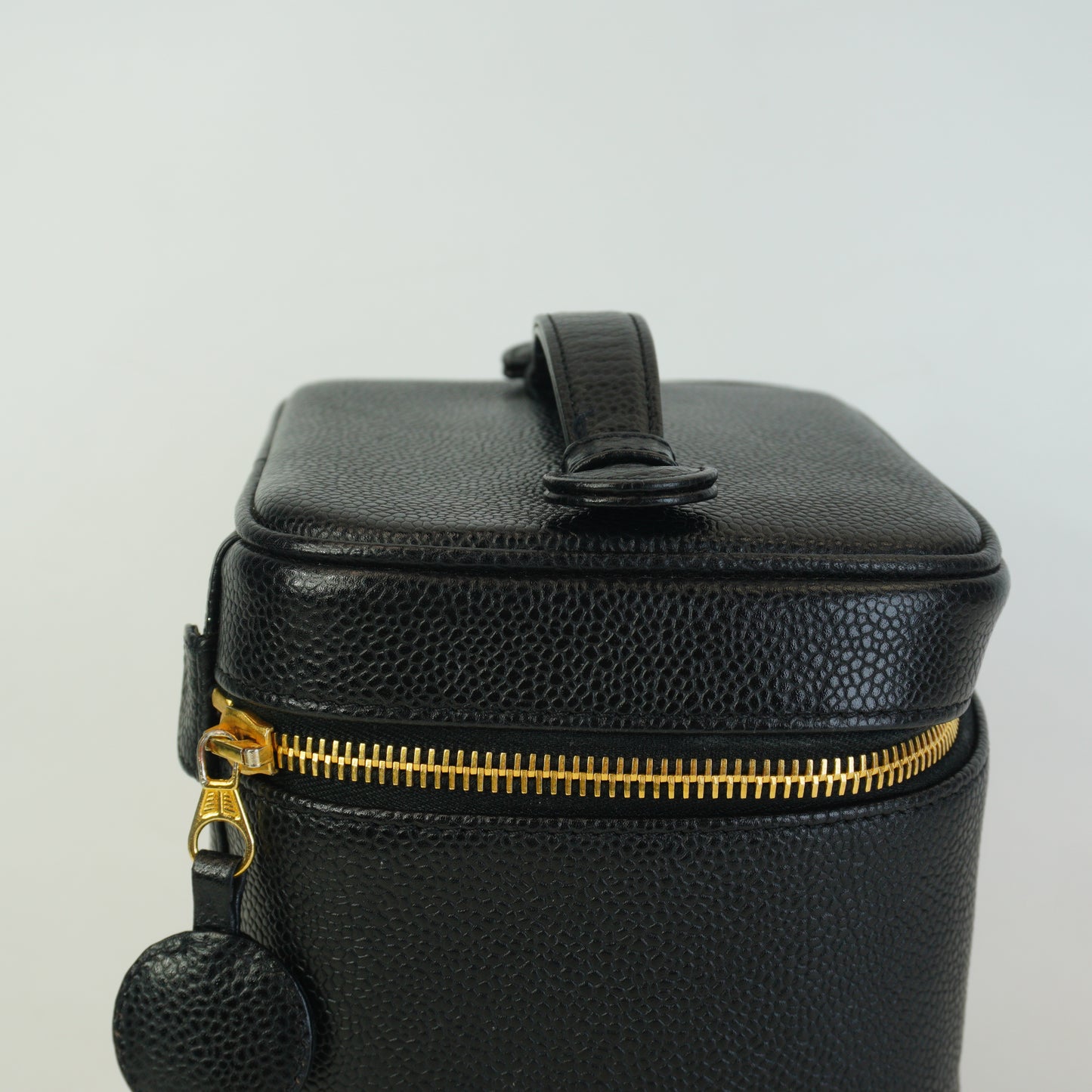 Chanel Timeless Caviar Leather Vertical Vanity Caseb Black Small