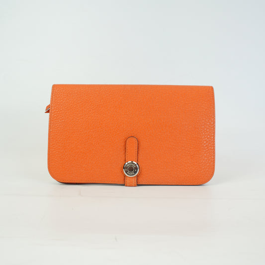 Hermes Dogon Duo wallet Orange SHW