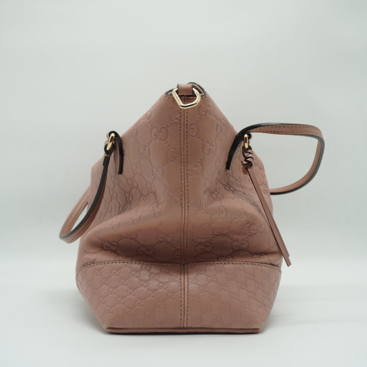 Gucci Guccissima Bree Fold Over Tote Medium Soft Pink SHW