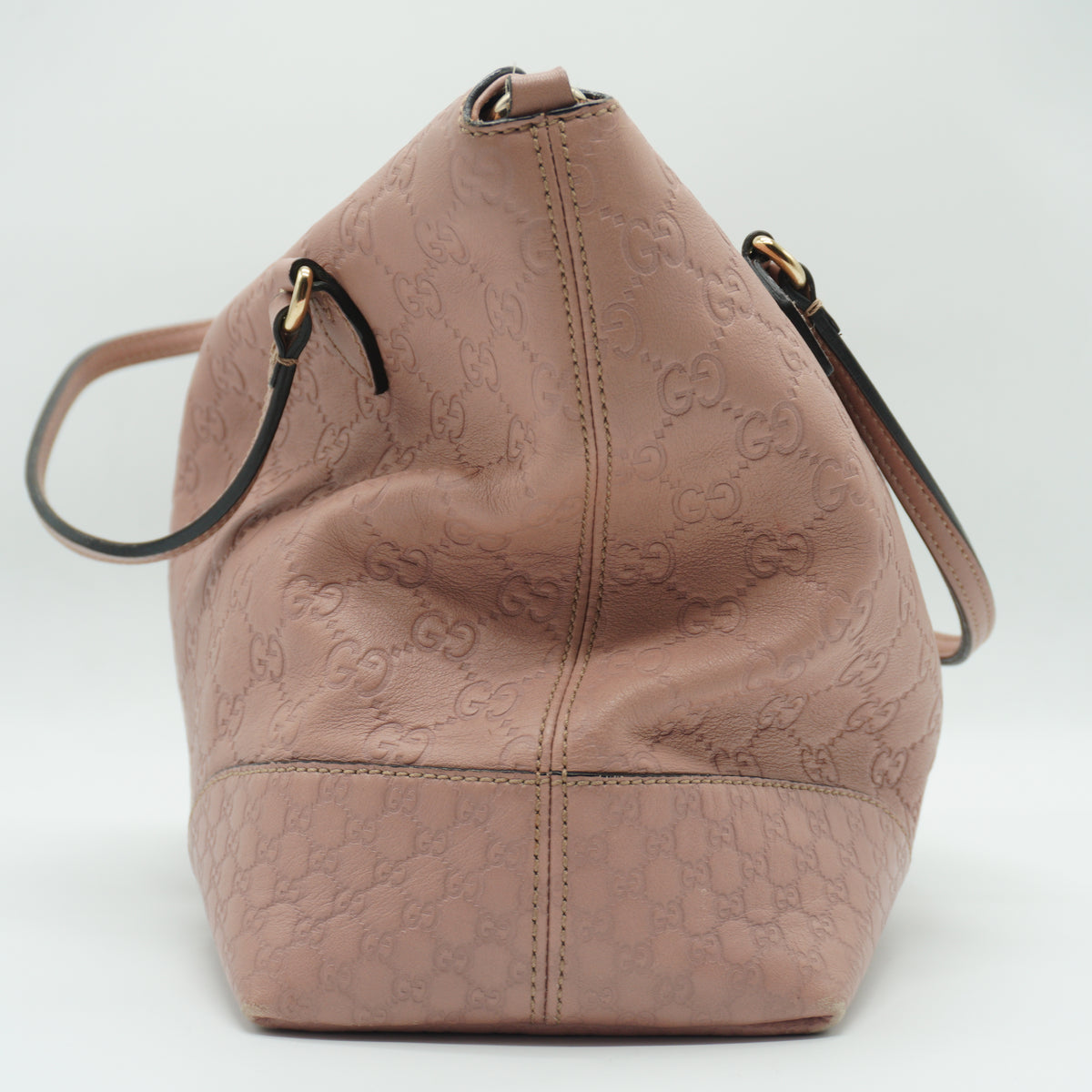 Gucci Guccissima Bree Fold Over Tote Medium Soft Pink SHW