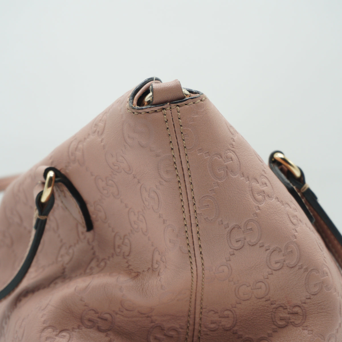 Gucci Guccissima Bree Fold Over Tote Medium Soft Pink SHW