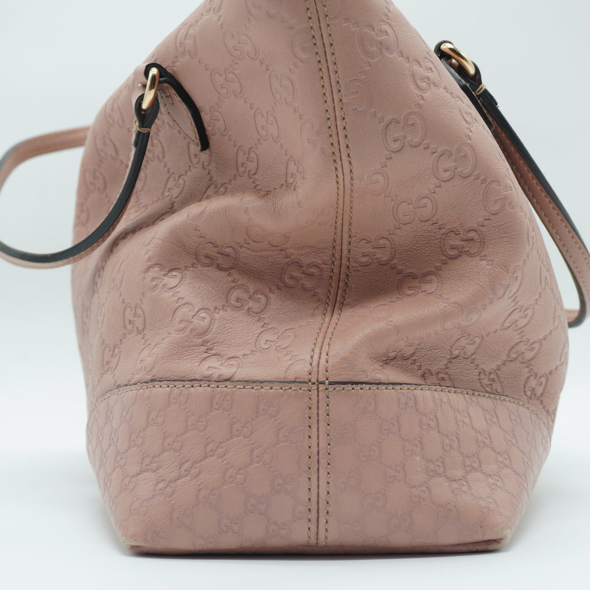 Gucci Guccissima Bree Fold Over Tote Medium Soft Pink SHW