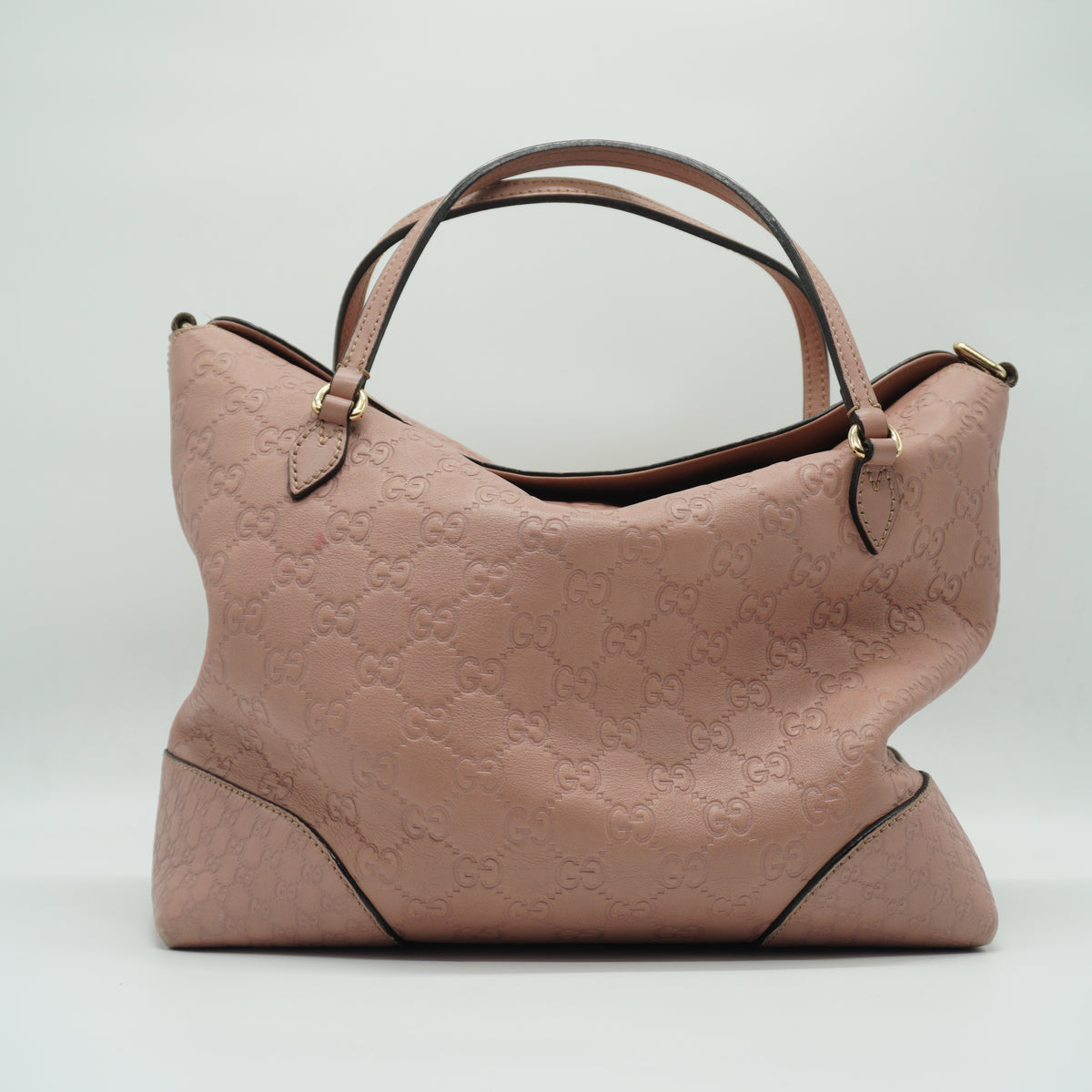 Gucci Guccissima Bree Fold Over Tote Medium Soft Pink SHW