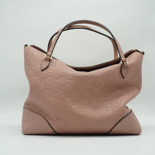 Gucci Guccissima Bree Fold Over Tote Medium Soft Pink SHW