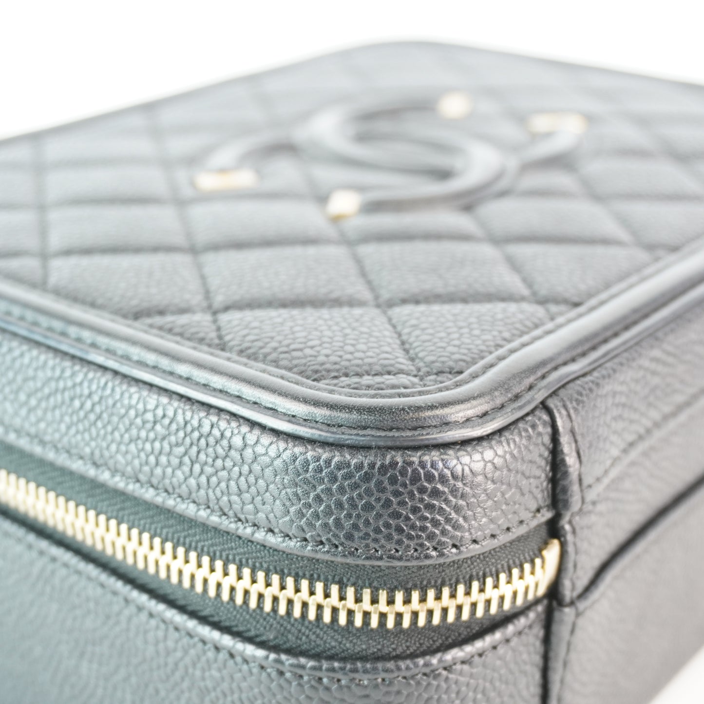 Chanel CC Filigree Vanity Case Black