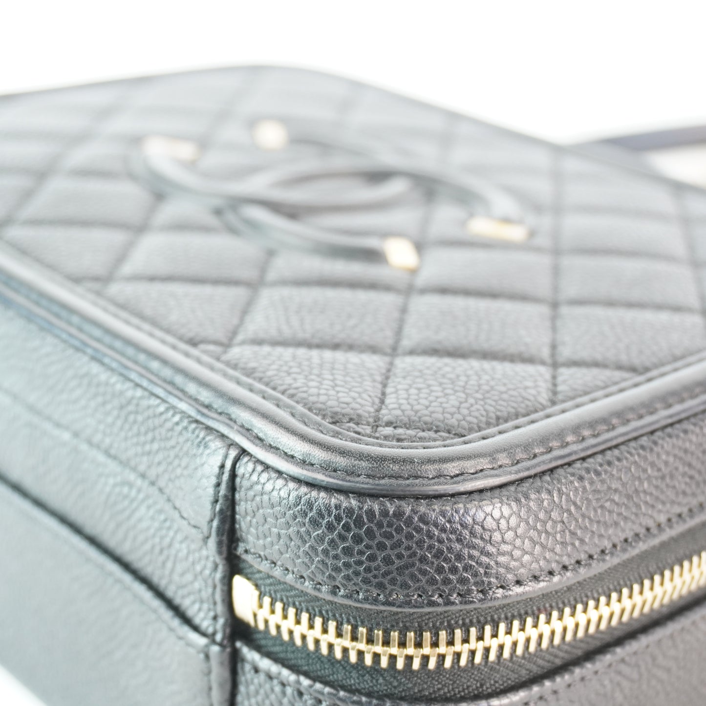 Chanel CC Filigree Vanity Case Black
