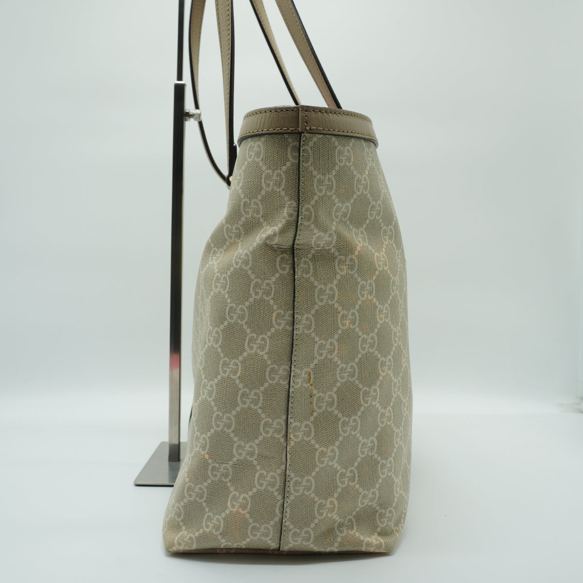 Gucci Ophidia Medium Tote White Canvas White Trims GHW
