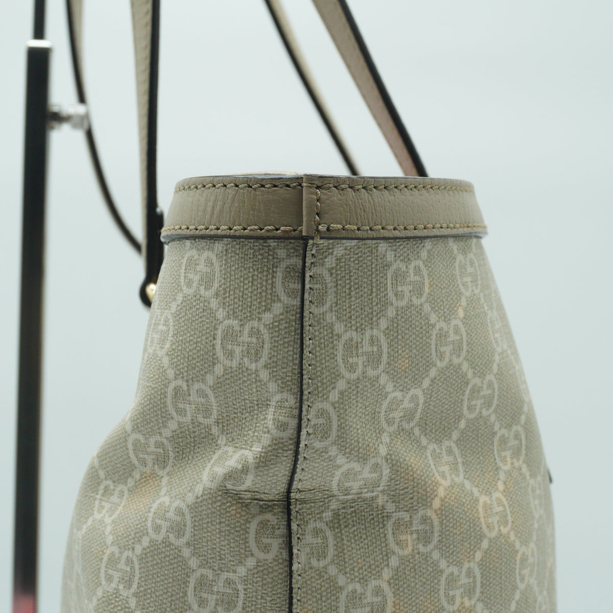 Gucci Ophidia Medium Tote White Canvas White Trims GHW