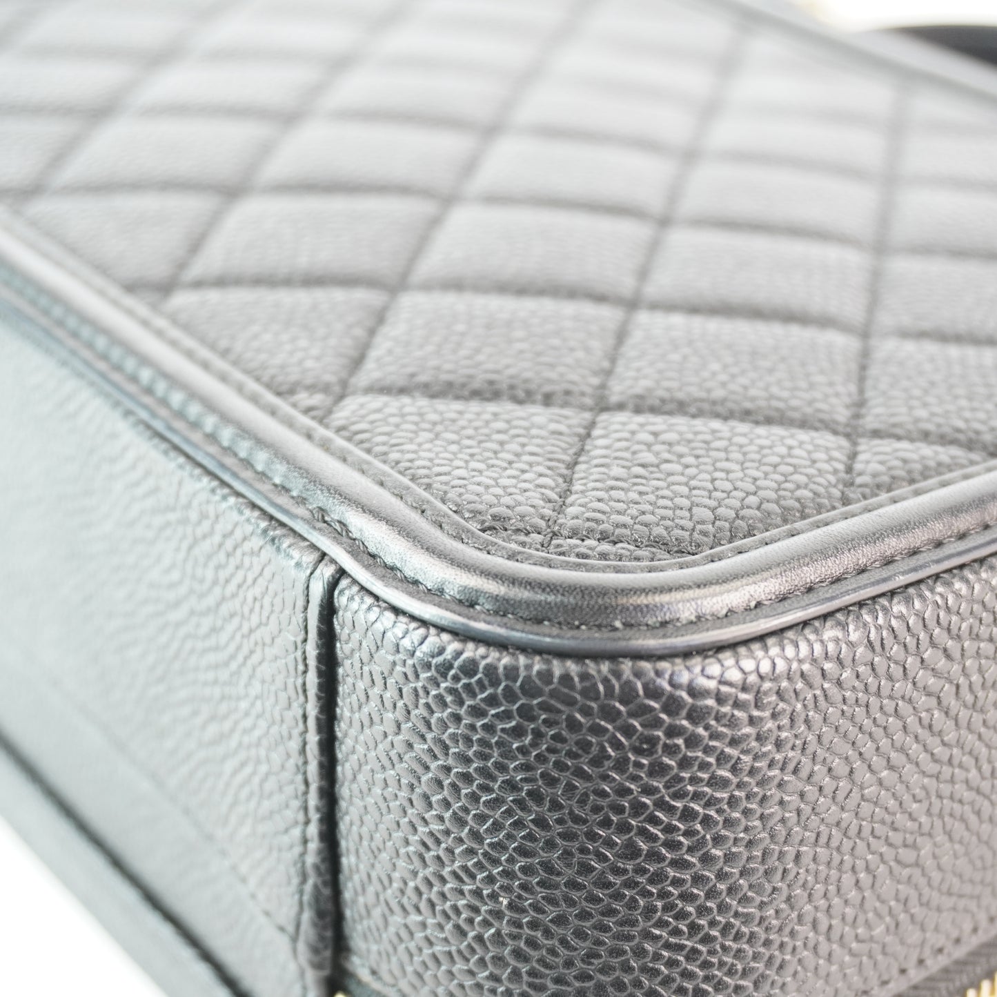 Chanel CC Filigree Vanity Case Black