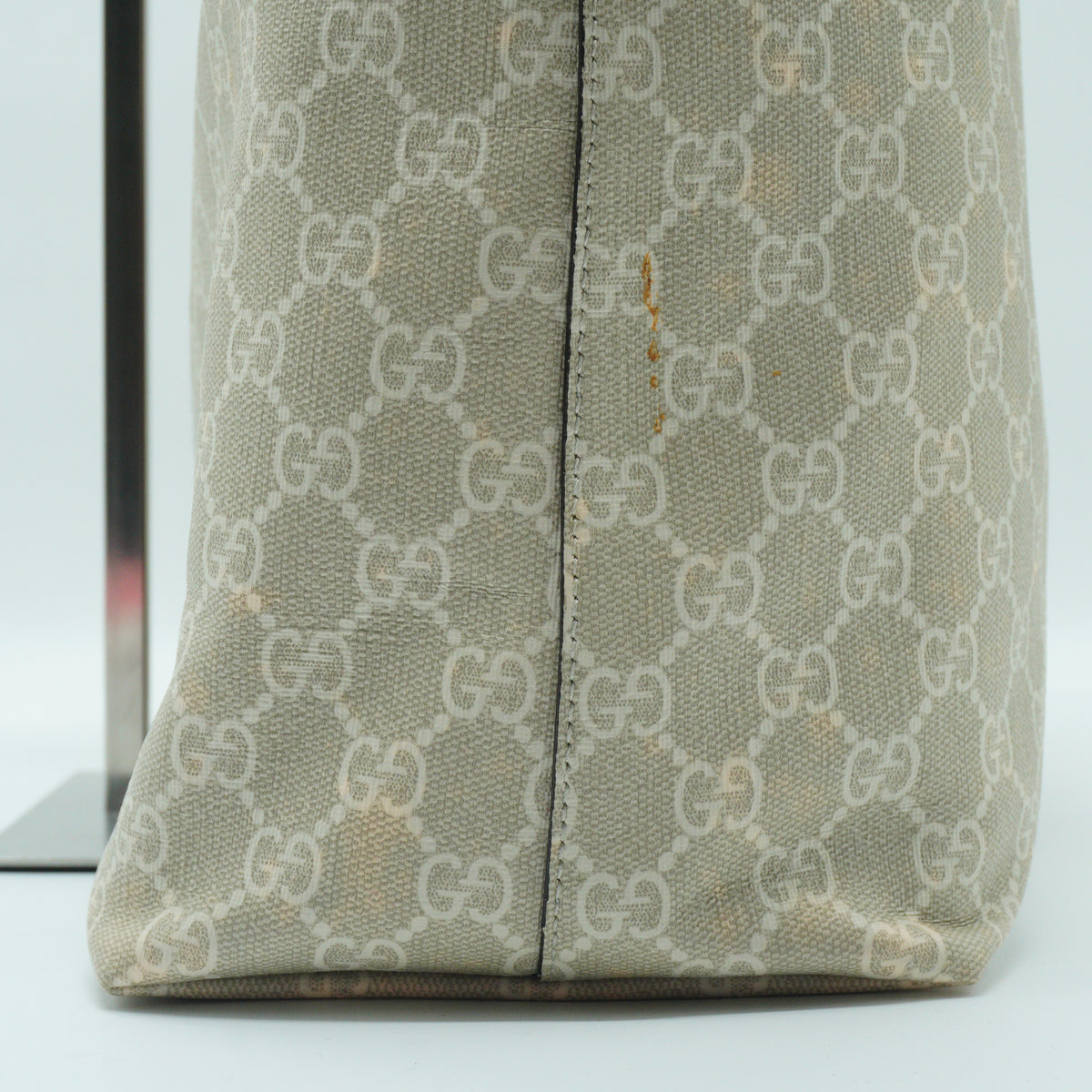 Gucci Ophidia Medium Tote White Canvas White Trims GHW