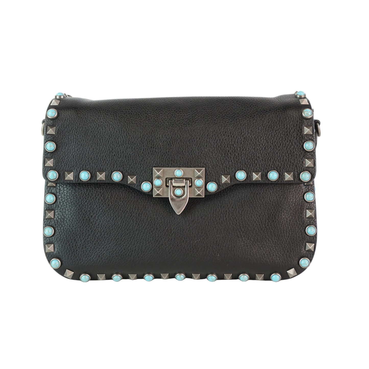 Valentino Rockstud Rolling Shoulder Bag SHW Medium