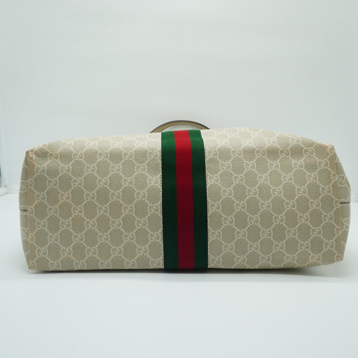 Gucci Ophidia Medium Tote White Canvas White Trims GHW