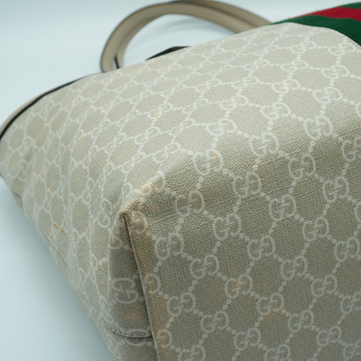 Gucci Ophidia Medium Tote White Canvas White Trims GHW