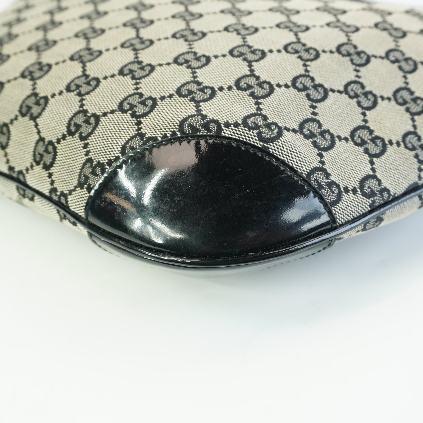 Gucci GG Canvas Half Moon Hobo Bag  Medium GHW