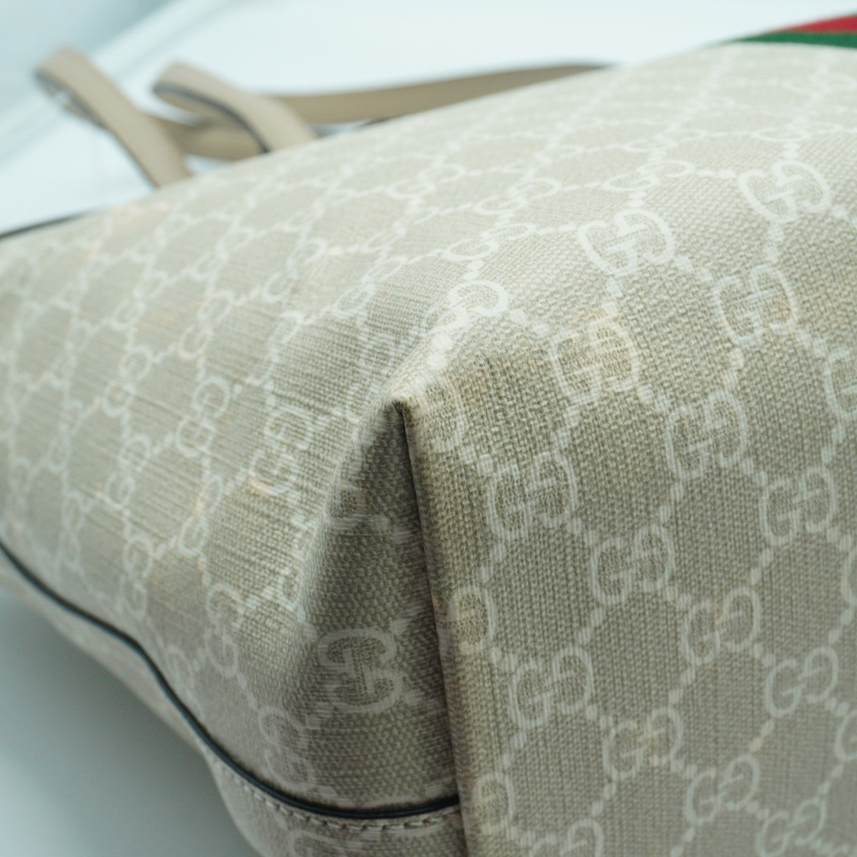 Gucci Ophidia Medium Tote White Canvas White Trims GHW