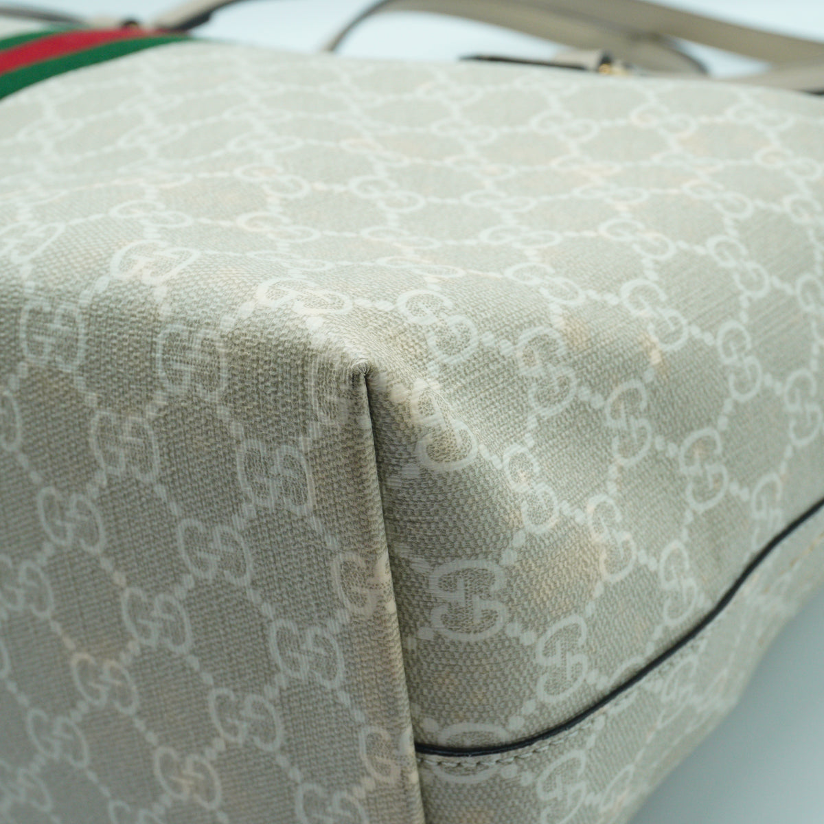 Gucci Ophidia Medium Tote White Canvas White Trims GHW