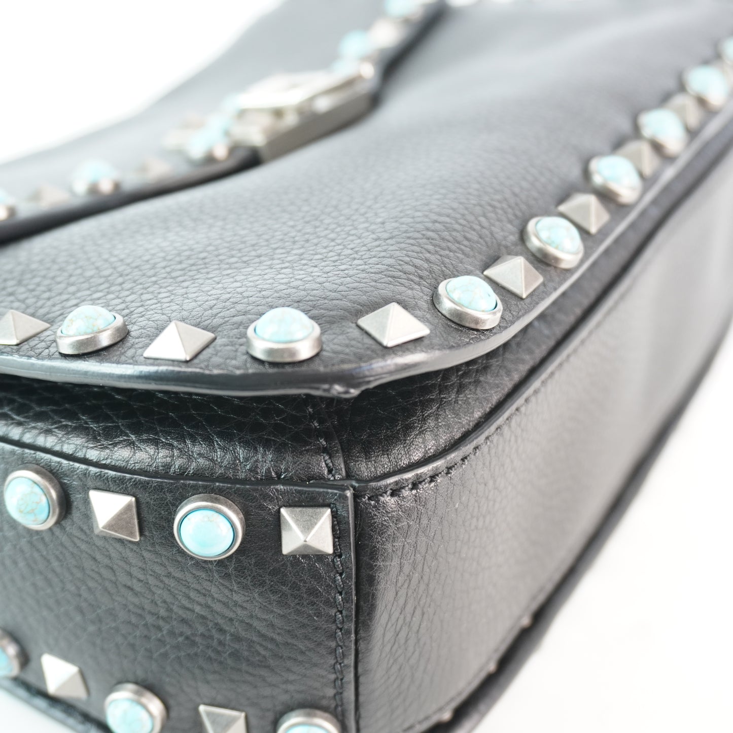 Valentino Rockstud Rolling Shoulder Bag SHW Medium
