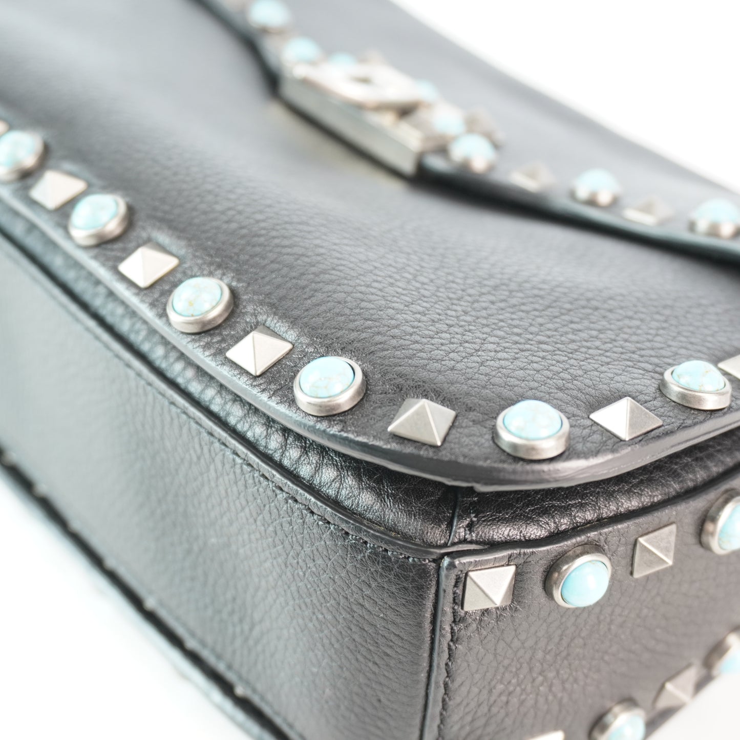 Valentino Rockstud Rolling Shoulder Bag SHW Medium