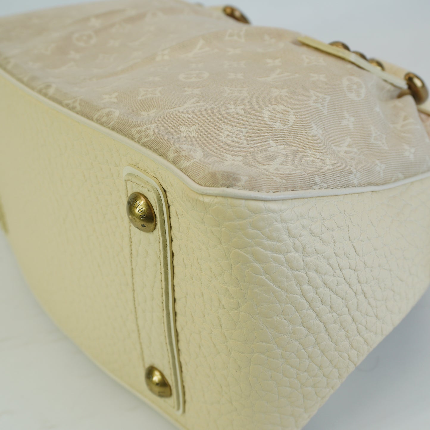 Louis Vuitton	Mini Lin Monogram Canvas Beige/White  Medium GHW