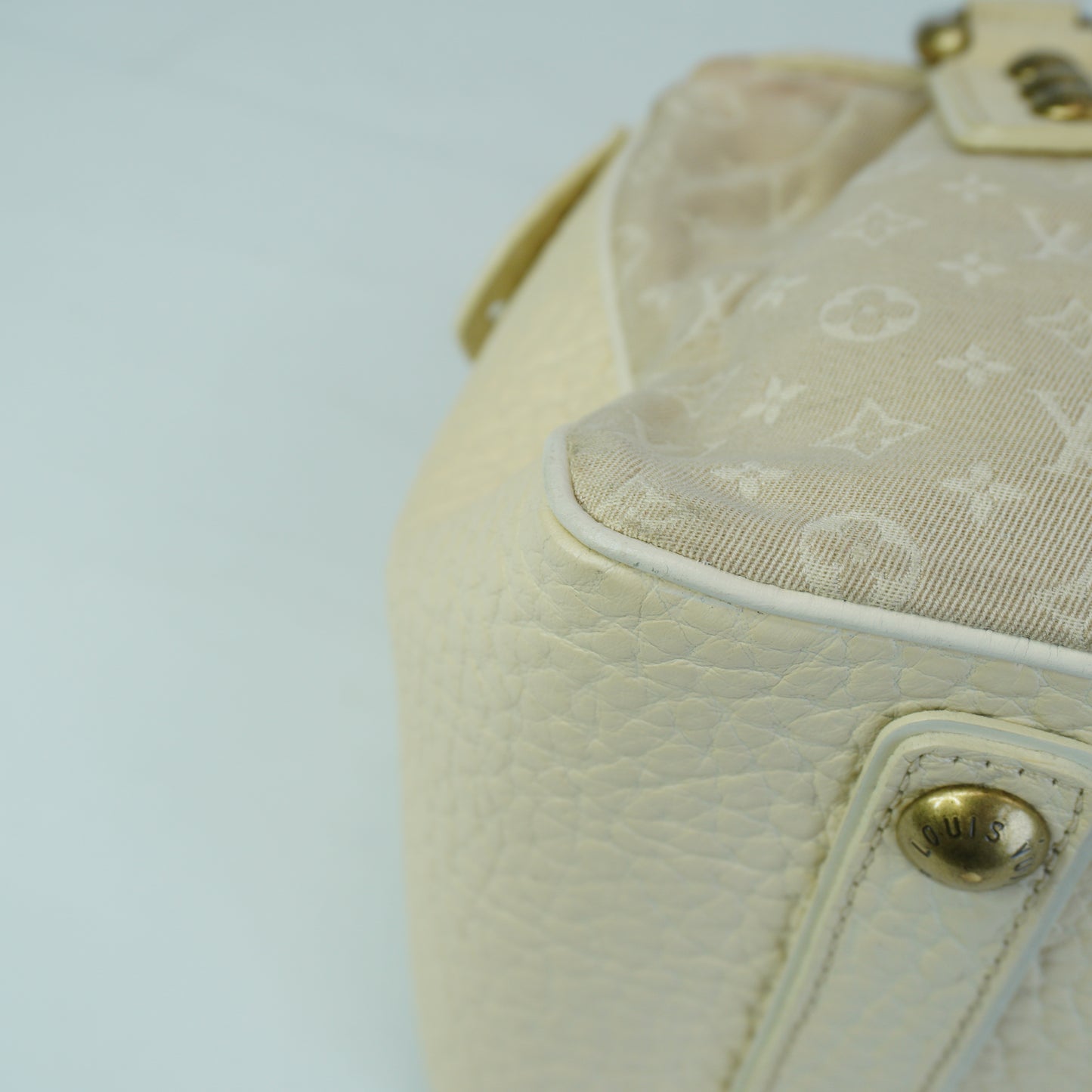 Louis Vuitton	Mini Lin Monogram Canvas Beige/White  Medium GHW