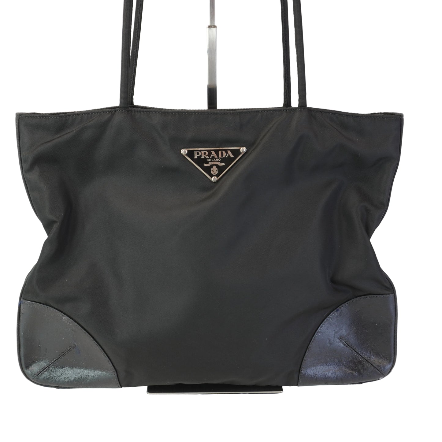 Prada Tessuto Nylon Leather Corner