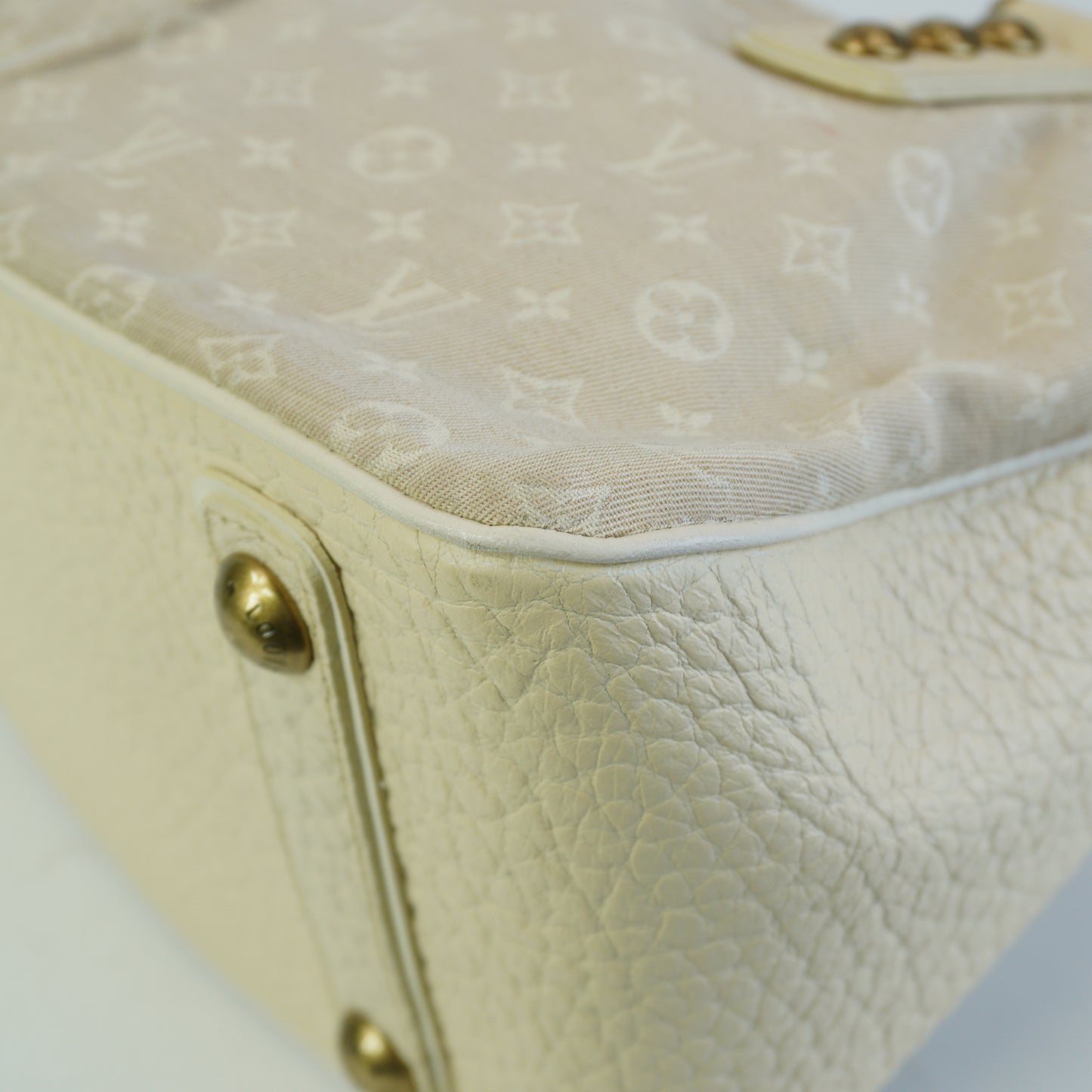 Louis Vuitton	Mini Lin Monogram Canvas Beige/White  Medium GHW