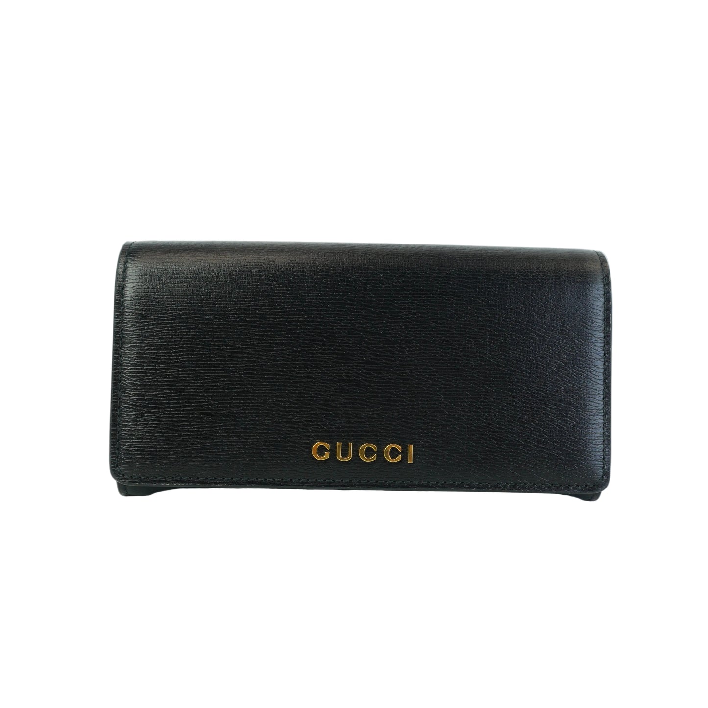 Gucci Script Leather Continental Wallet GHW