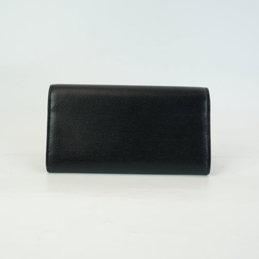 Gucci Script Leather Continental Wallet GHW