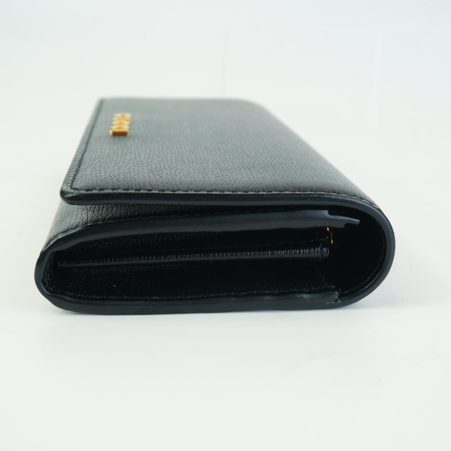 Gucci Script Leather Continental Wallet GHW