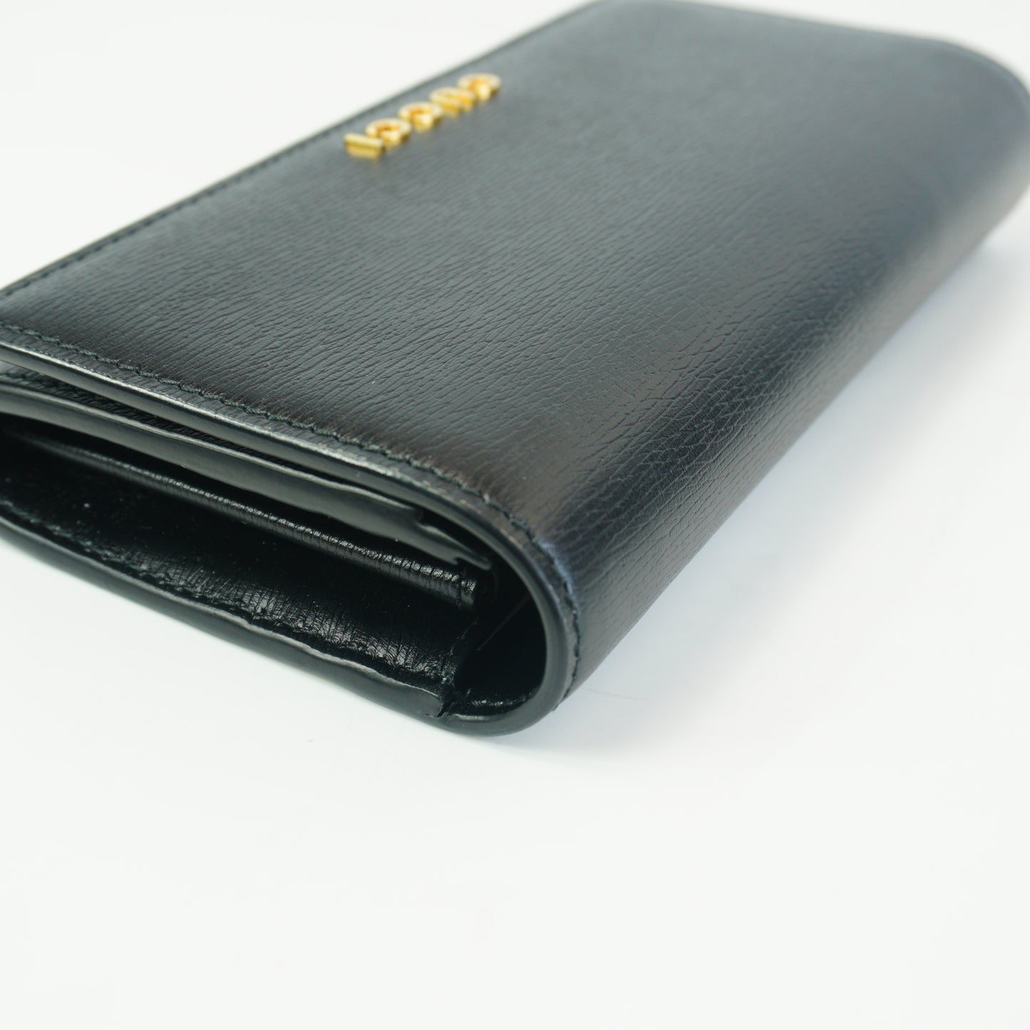 Gucci Script Leather Continental Wallet GHW