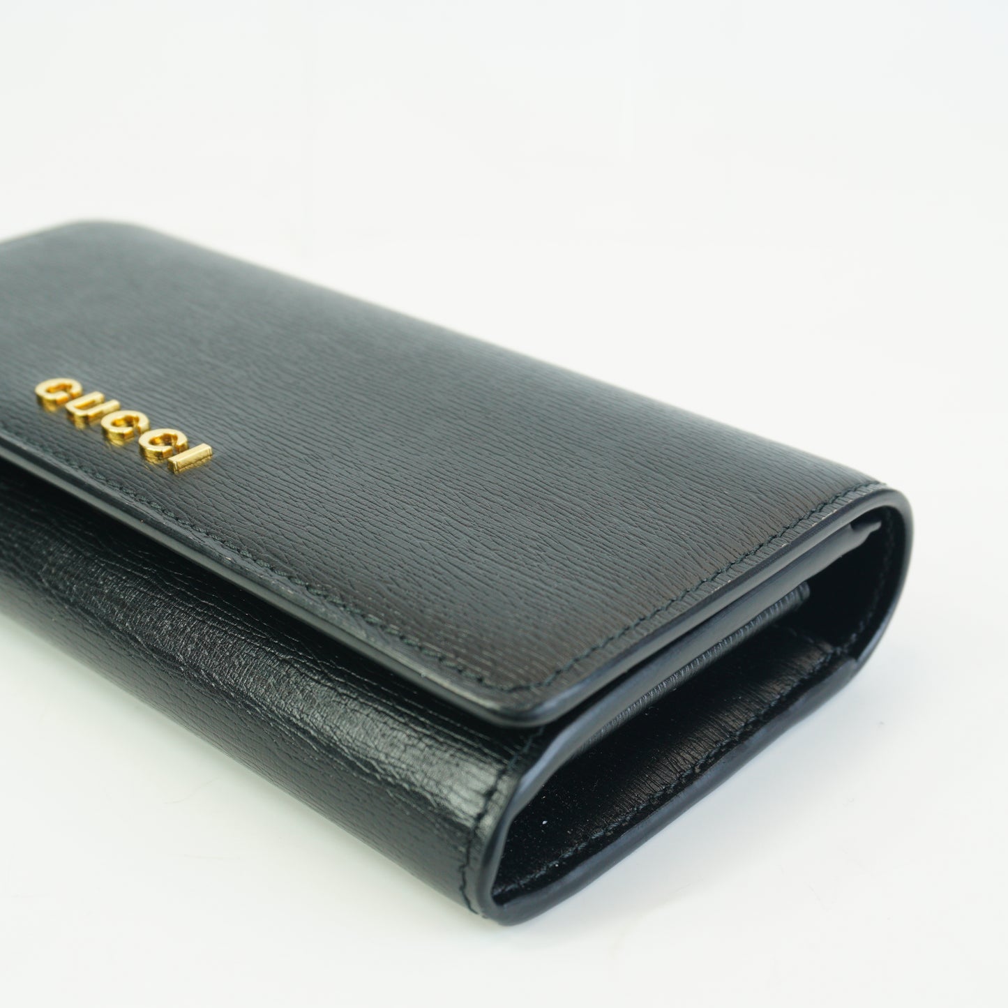 Gucci Script Leather Continental Wallet GHW