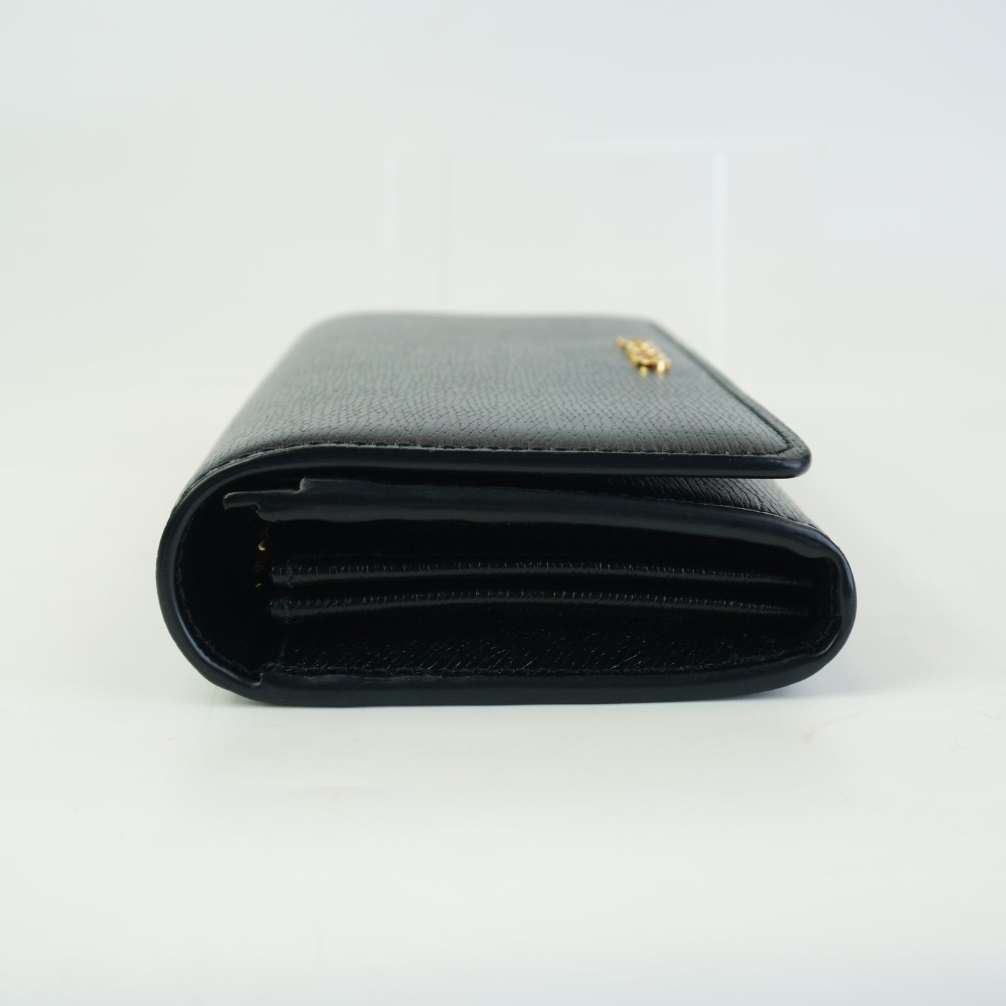 Gucci Script Leather Continental Wallet GHW