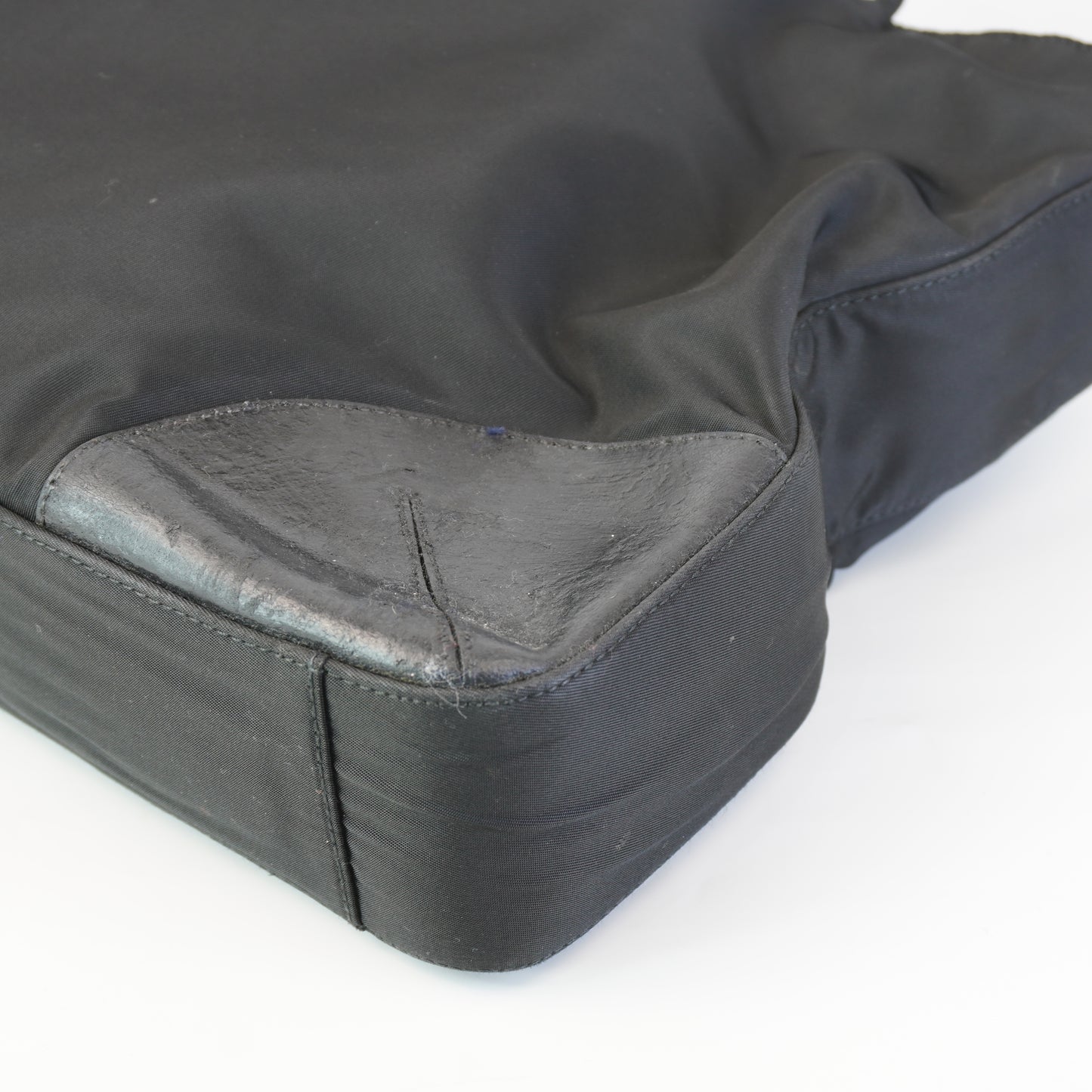 Prada Tessuto Nylon Leather Corner