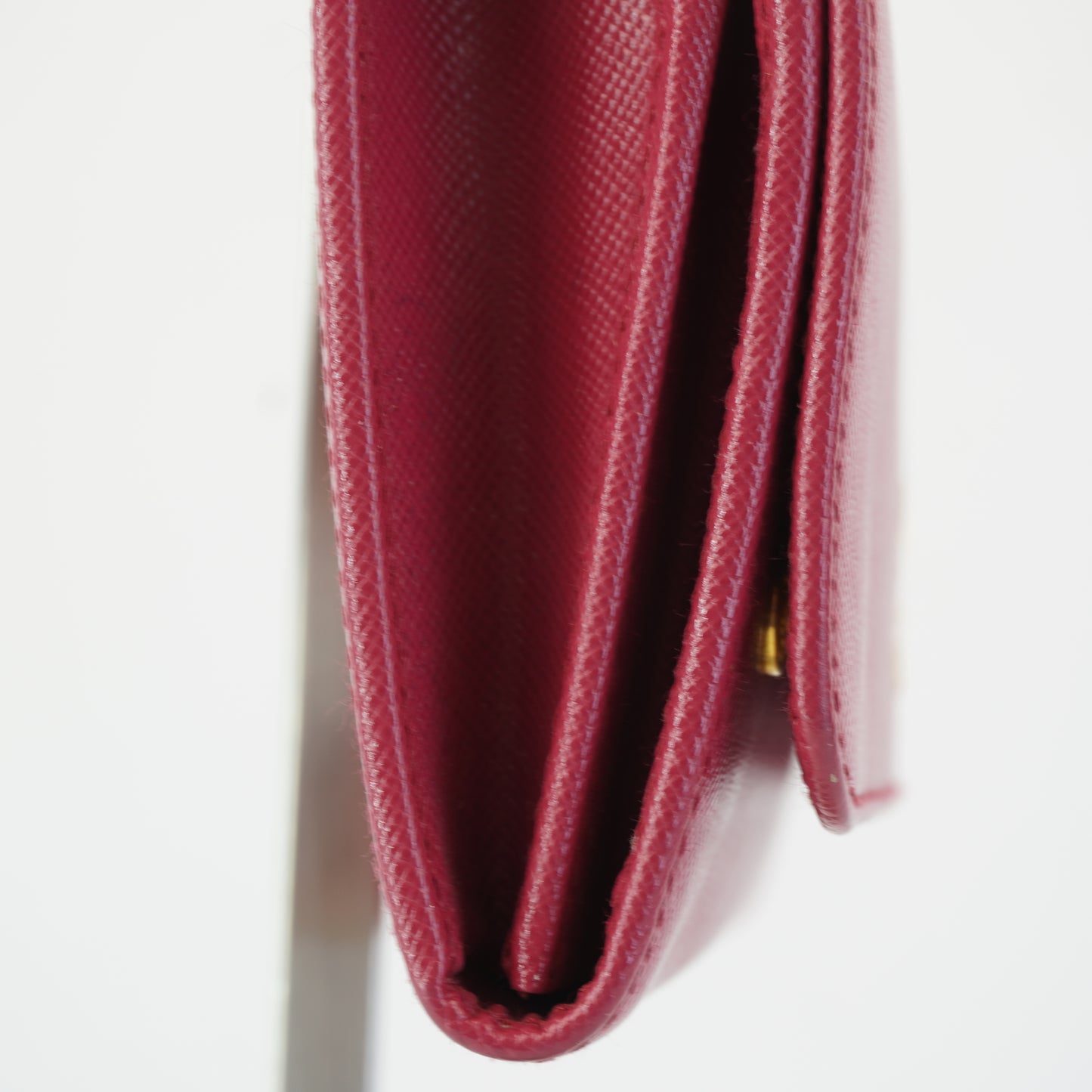 Prada 	Saffiano Leather Wallet w/ Strap Pink