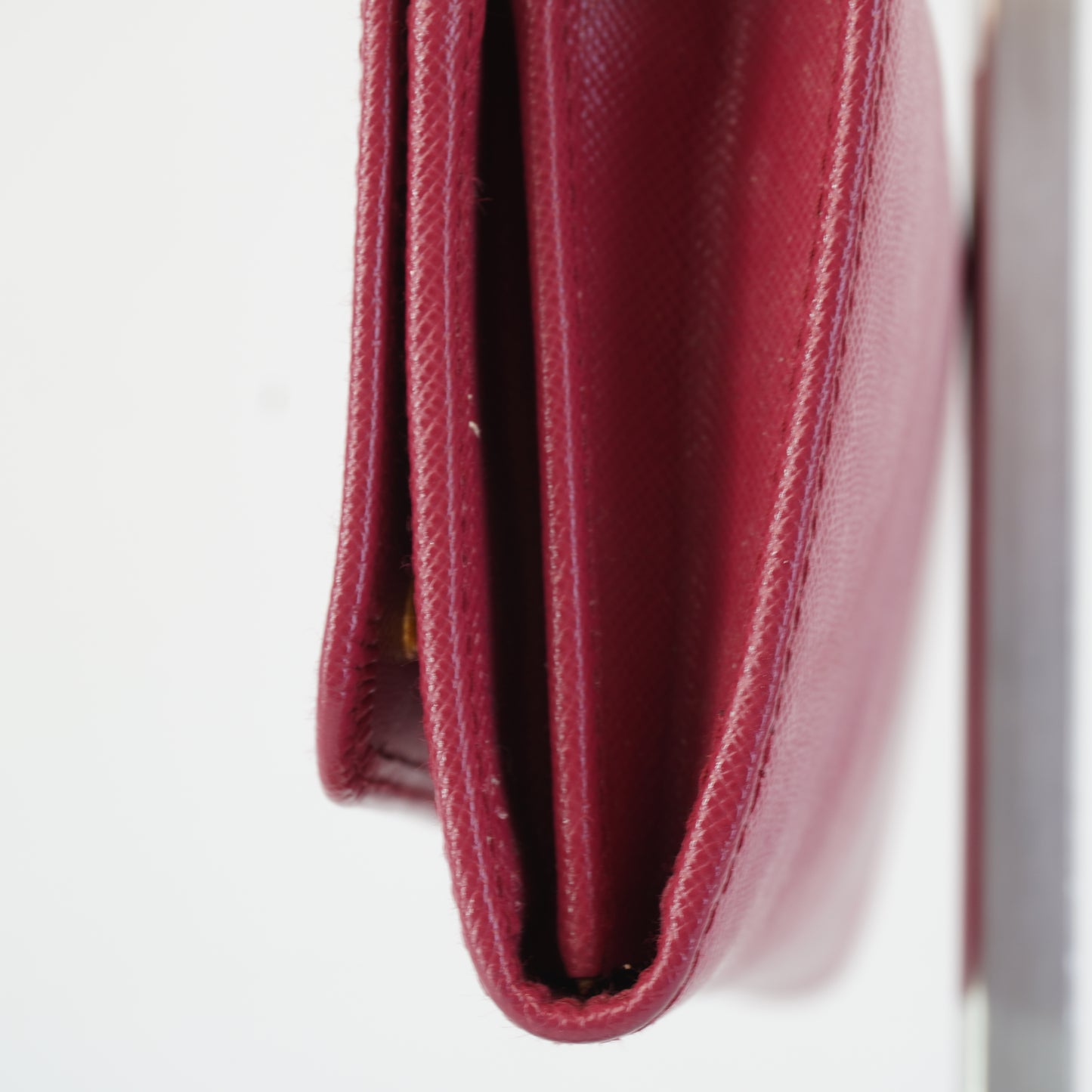 Prada 	Saffiano Leather Wallet w/ Strap Pink