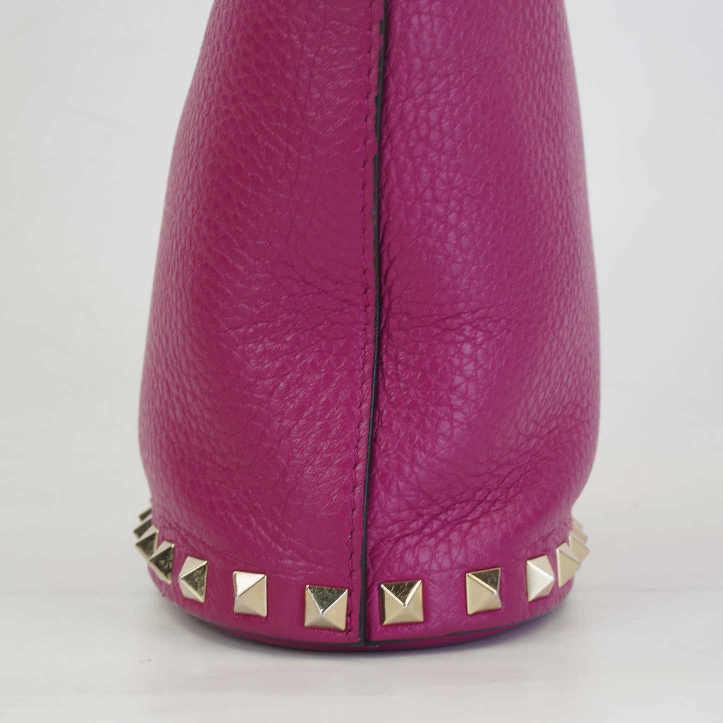 Valentino Rockstud Pebbled Bucket Bag GHW Mini